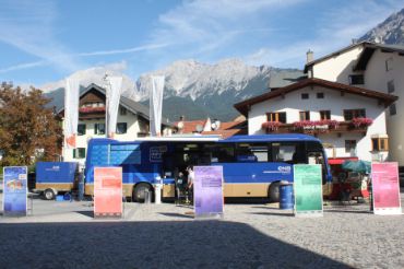 Euro-Bus in Telfs (Tirol), Sommer 2017